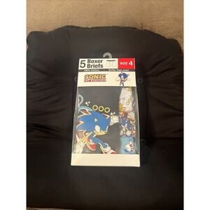 Sonic The Hedgehog Boy's 5 Pack Soft Boxer Briefs Size 4 100% Cotton